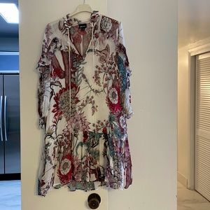 Just Cavalli mini long sleeve dress with printed design